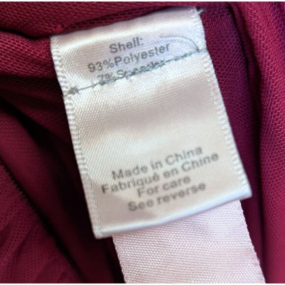 Ronny Kobo Nasha Burgundy Ruched Cutout Gown XS Red Maxi Dress Sculpted Mesh - Picture 7 of 7